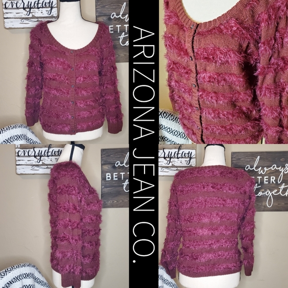 Arizona Jean Co. Mauve Purple Fuzzy Sweater Large. - Picture 2 of 12